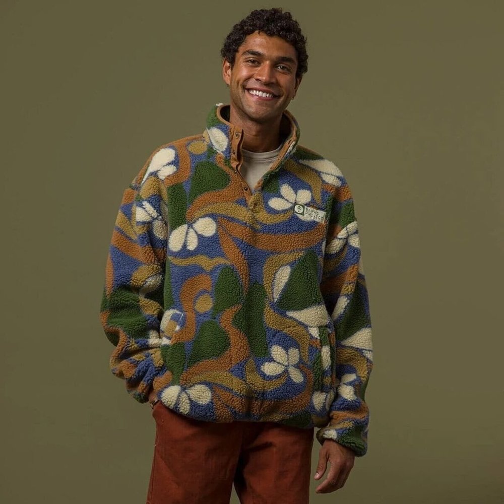 Parks Project Sweater Multicolor Mens Zion Narrows Sherpa Fleece Pullover Sz XL